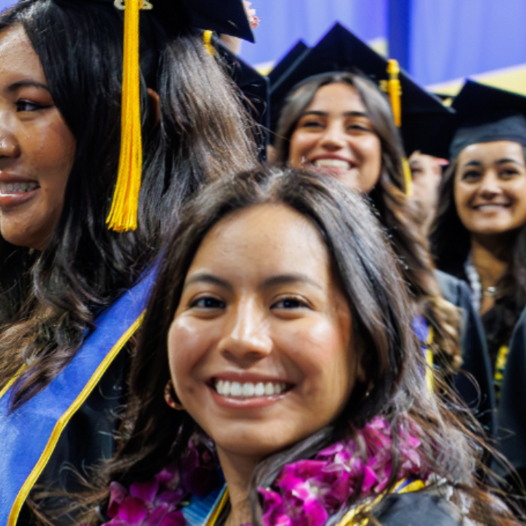 Students at Toyota Arena for 2023 CNAS Commencement