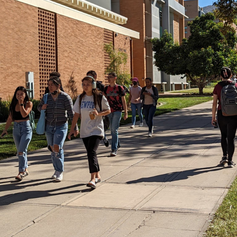 Students Walking on Campus